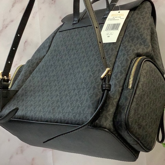 NWT Michael Kors Large Signature PVC with Chain Shoulder Backpack - Picture 3 of 8